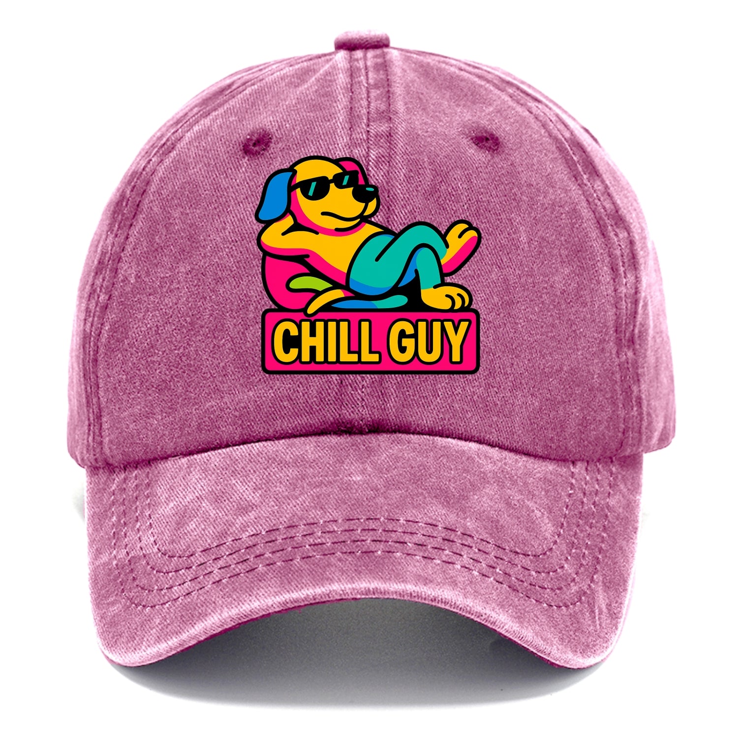 Super relaxed dog character lounging unbothered - "Chill Guy" meme energy, laid back - Classic Cap - Dusty Rose(Rose)