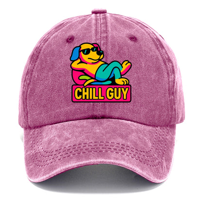 Super relaxed dog character lounging unbothered - "Chill Guy" meme energy, laid back - Classic Cap - Dusty Rose(Rose)