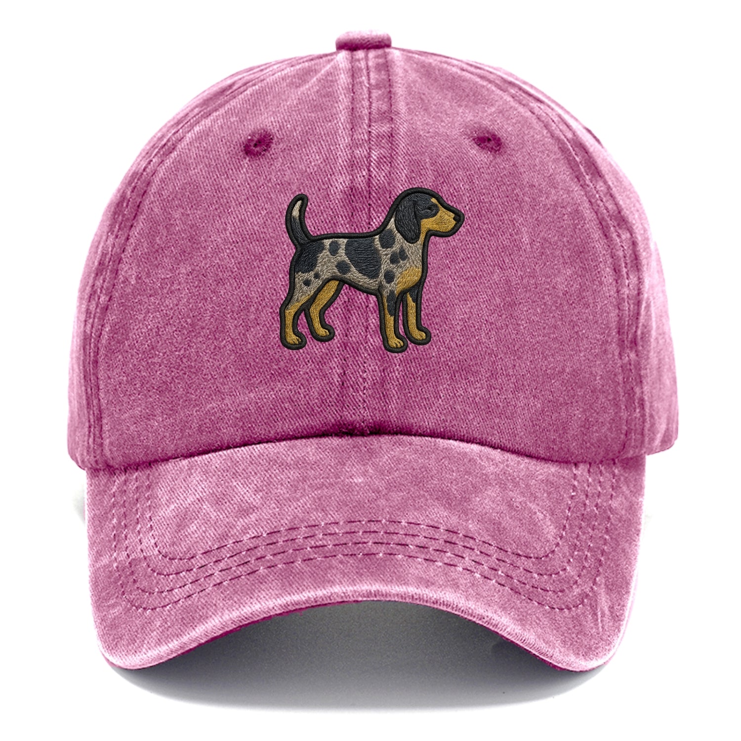 Bluetick Coonhound - Trendy spotted hound logo with prominent black border - Classic Cap - Dusty Rose(Rose)