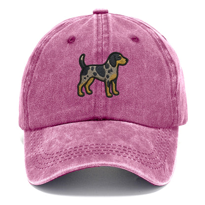 Bluetick Coonhound - Trendy spotted hound logo with prominent black border - Classic Cap - Dusty Rose(Rose)