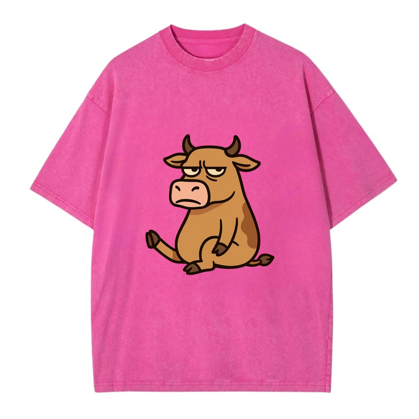 The Cow Judging Silently - Vintage T-shirt - Dusty Rose(Rose)