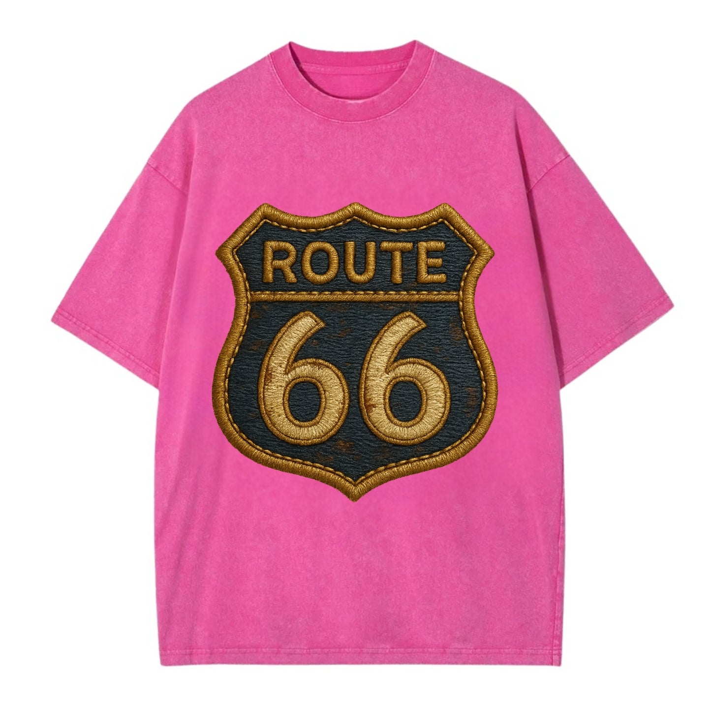 Route 66  - Vintage T-shirt - Dusty Rose(Rose)