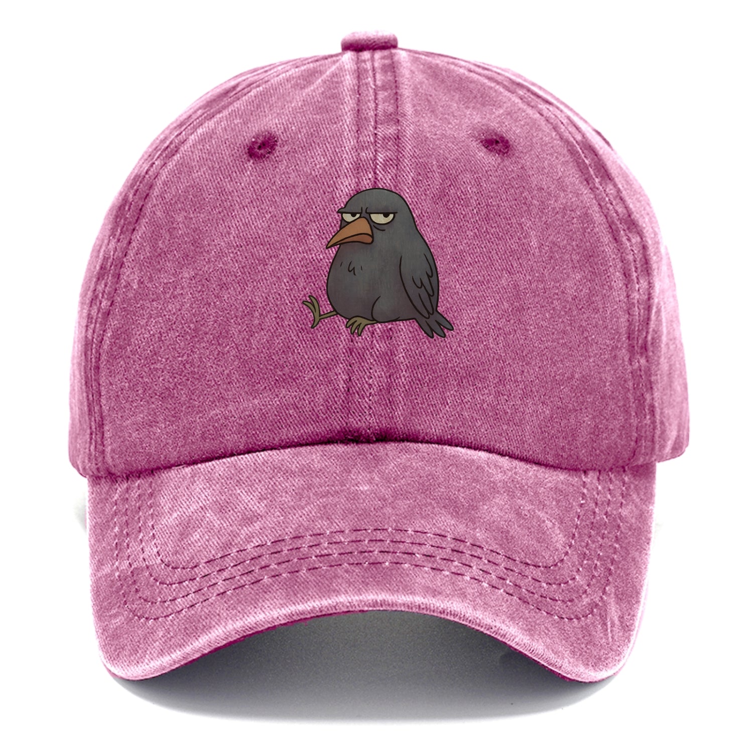 THE CROW JUDGES SILENTLY | Black crow with disapproving look - Classic Cap - Dusty Rose(Rose)