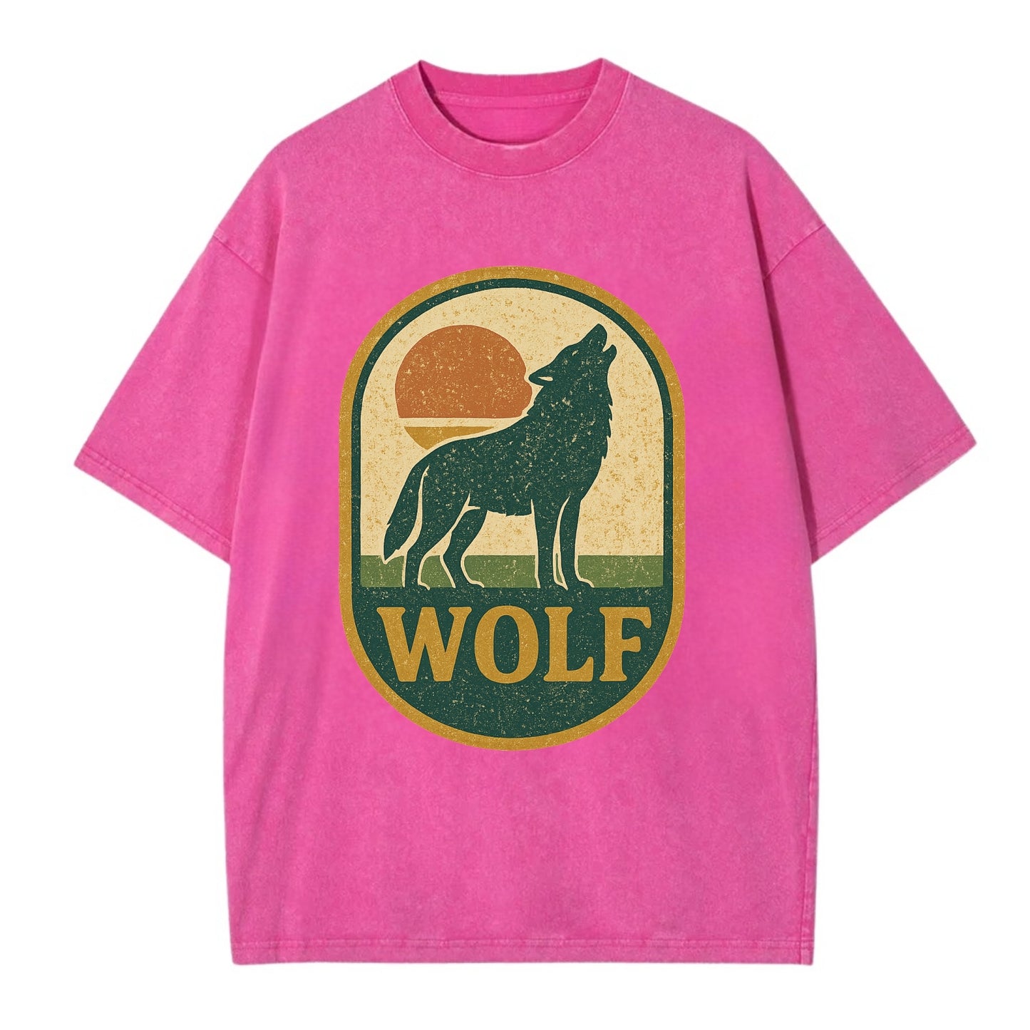 Carbon Fiber Wolf  - Vintage T-shirt - Dusty Rose(Rose)