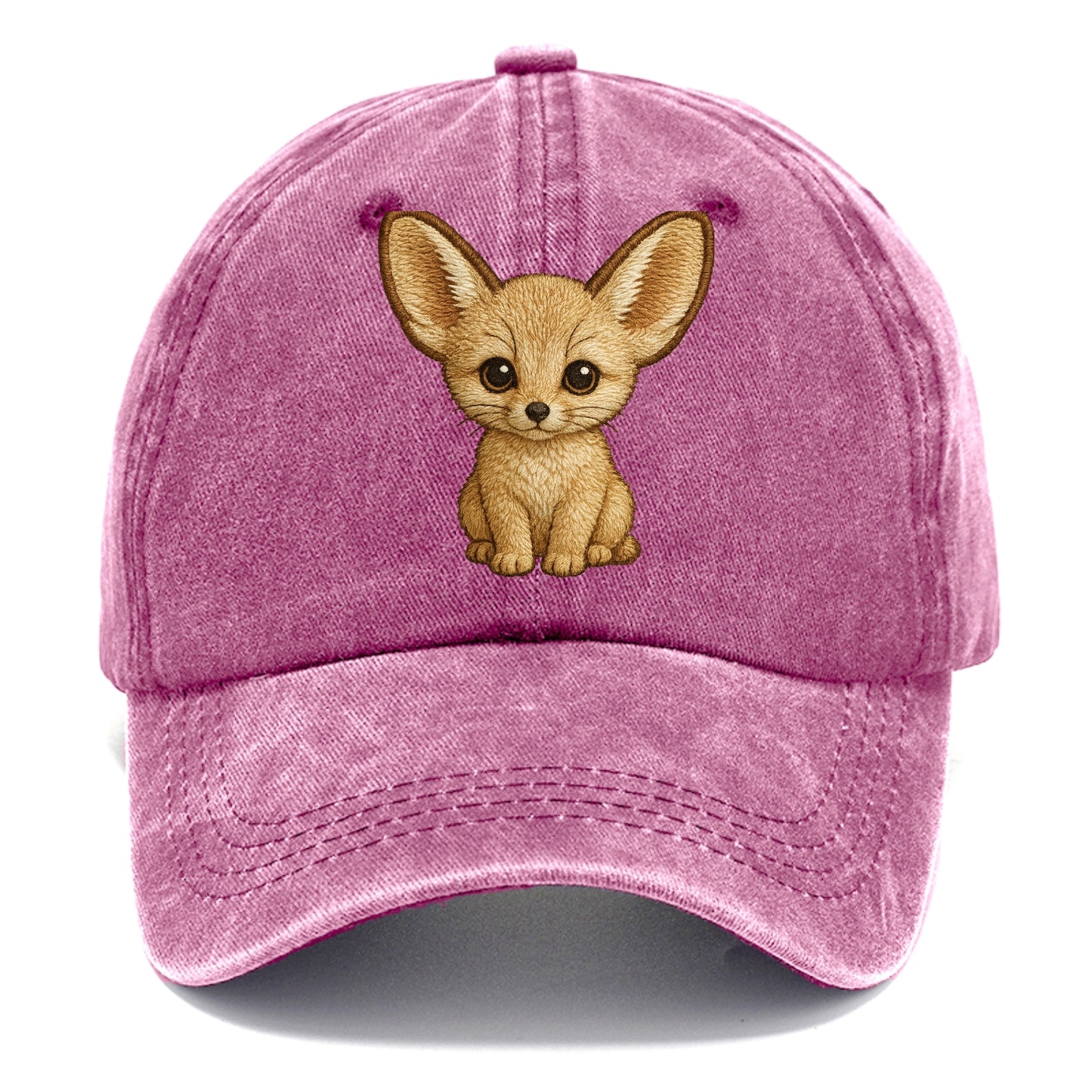 Baby Fennec Fox - huge ears, cream fur, large dark eyes, front-facing, desert baby - Classic Cap - Dusty Rose(Rose)