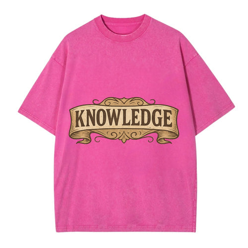 Bold typography design - KNOWLEDGE - learning, understanding - Vintage T-shirt