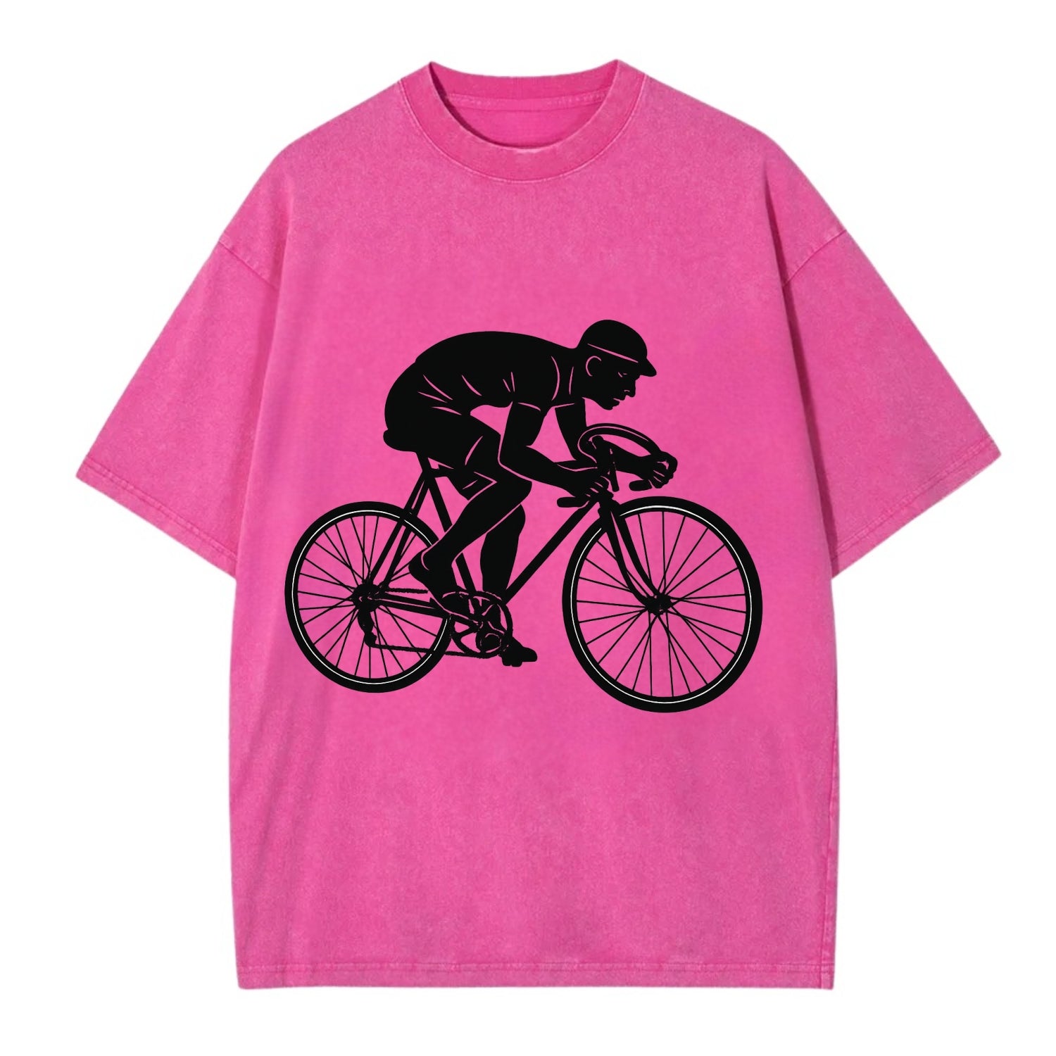 Cyclist sprinting in racing position - Vintage T-shirt - Dusty Rose(Rose)