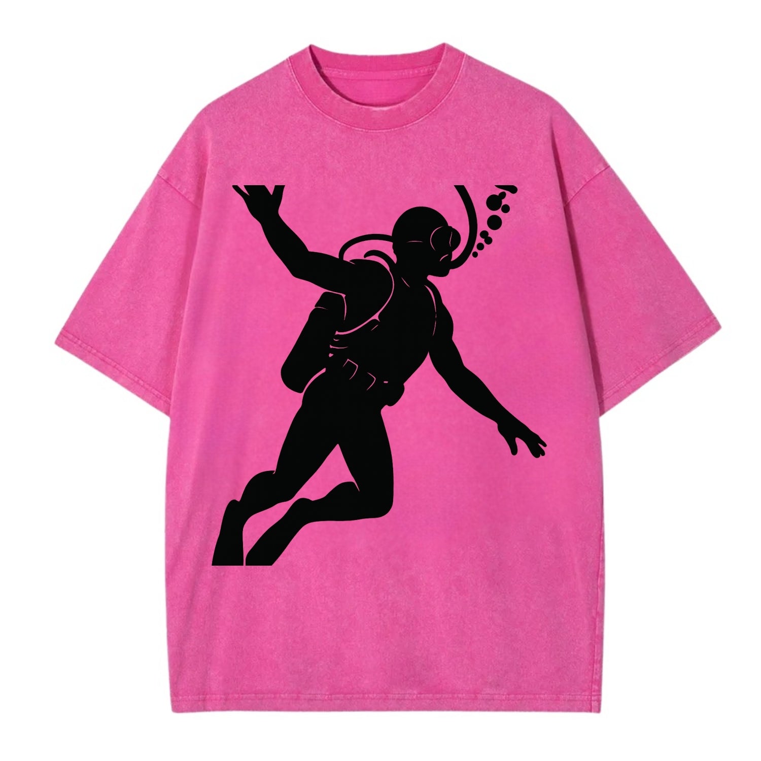 Scuba diver descending with gear - Vintage T-shirt - Dusty Rose(Rose)