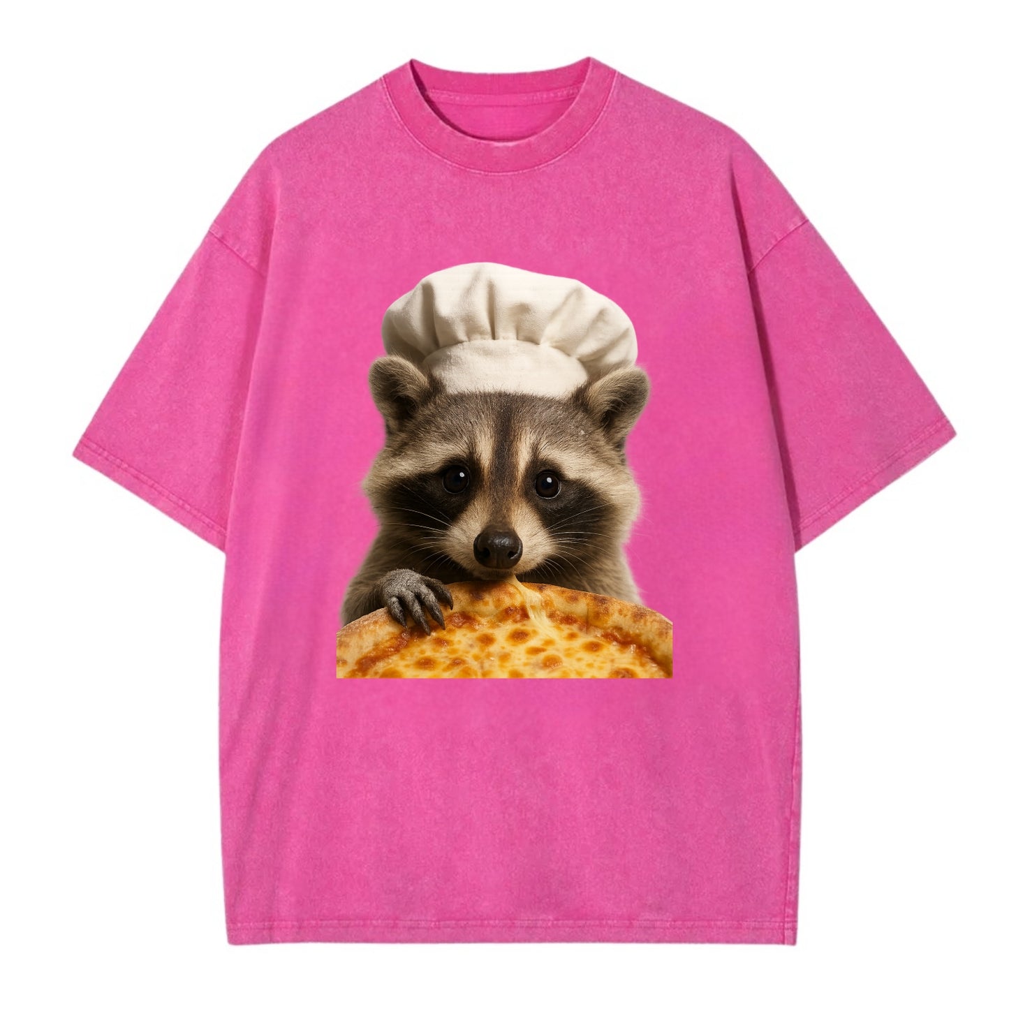 Pizza Dad Raccoon  - Vintage T-shirt - Dusty Rose(Rose)