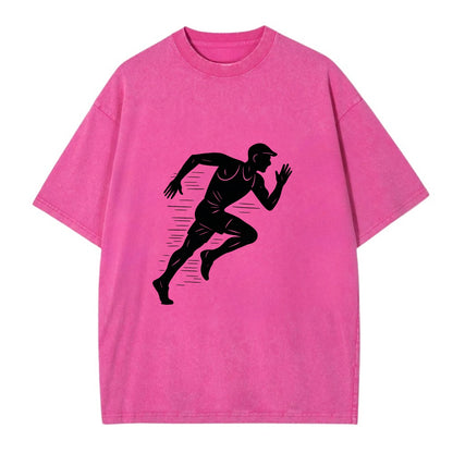 Runner in full stride sprinting - Vintage T-shirt - Dusty Rose(Rose)