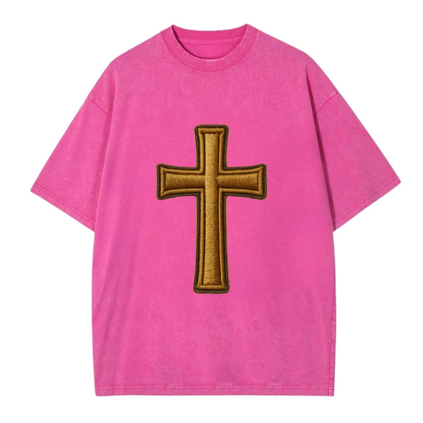 Latin Cross - Vintage T-shirt - Dusty Rose(Rose)