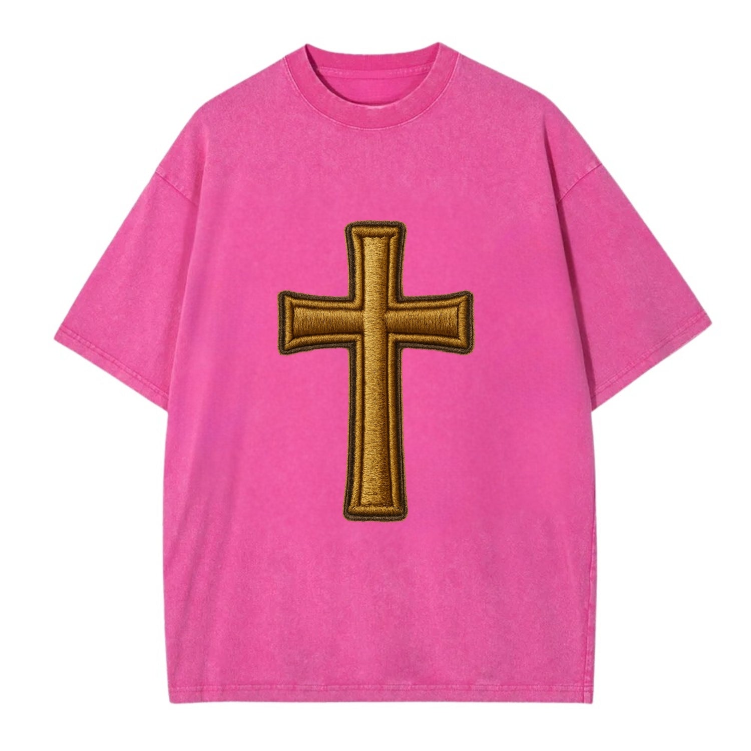 Latin Cross - Vintage T-shirt - Dusty Rose(Rose)