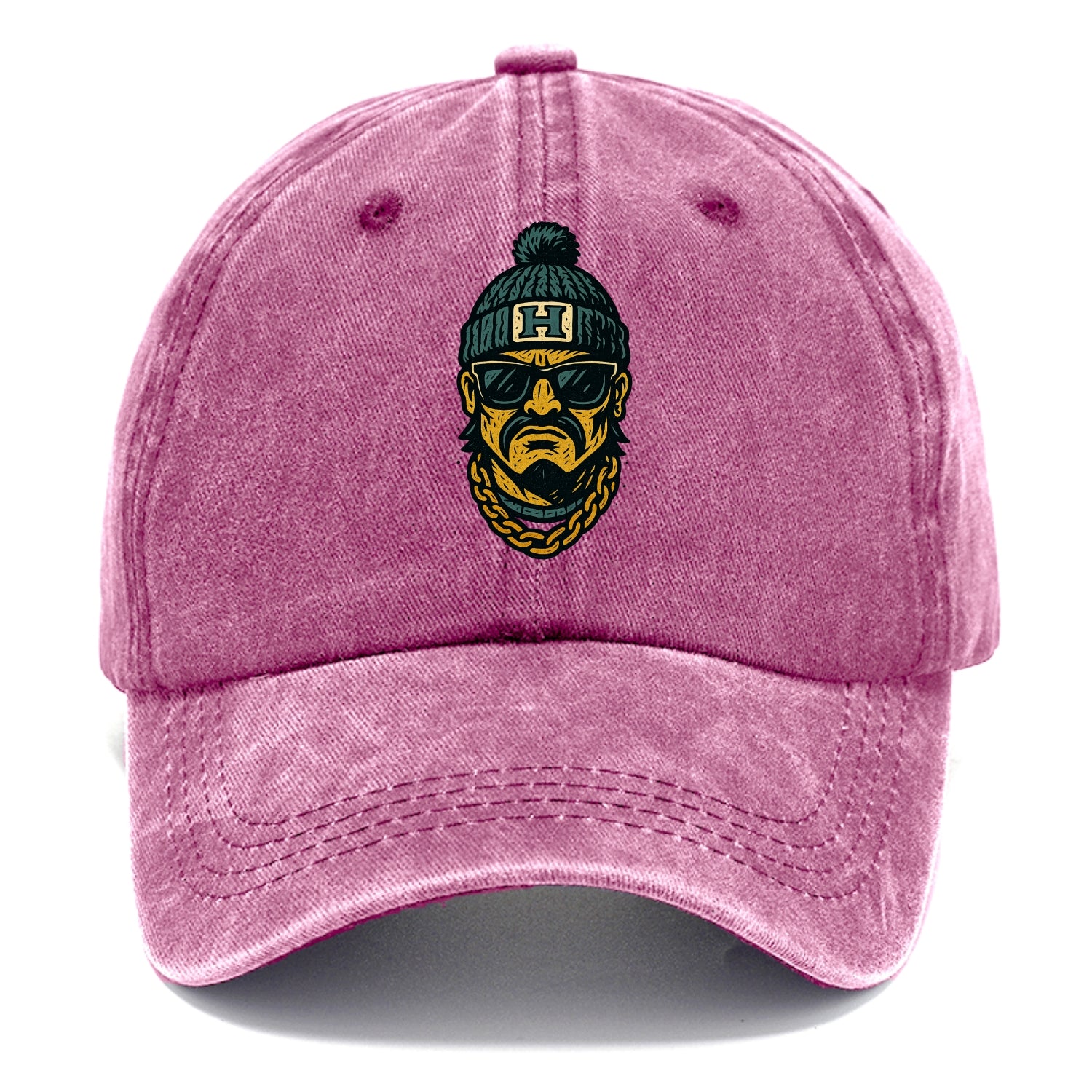 Honolulu Warrior wearing Hawaii beanie with H patch - Classic Cap - Dusty Rose(Rose)