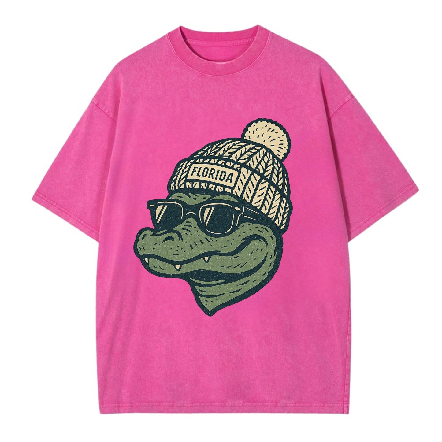 Gainesville Gator wearing Florida beanie - Vintage T-shirt - Dusty Rose(Rose)