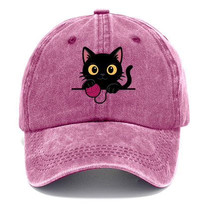 Midnight the black cat tapping the ledge rhythmically with one bright claw. - Classic Cap - Dusty Rose(Rose)
