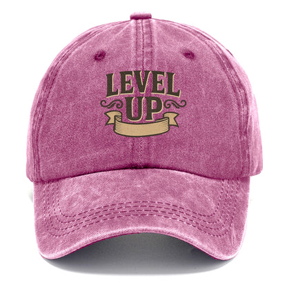 Bold typography design - "LEVEL UP" - improving, advancing, growing - Classic Cap - Dusty Rose(Rose)