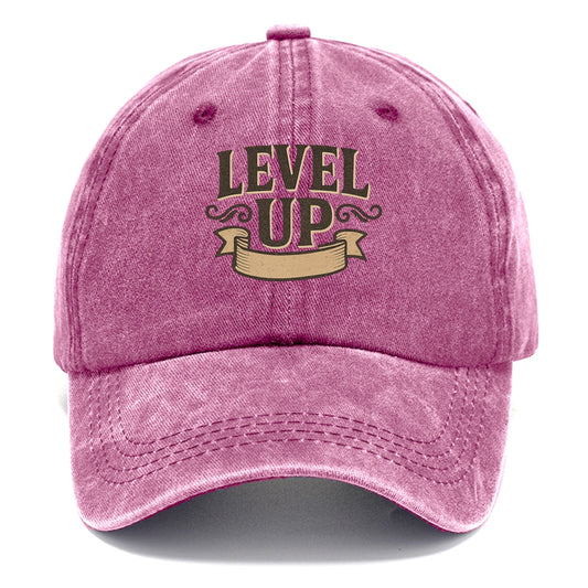 Bold typography design - "LEVEL UP" - improving, advancing, growing - Classic Cap - Dusty Rose(Rose)