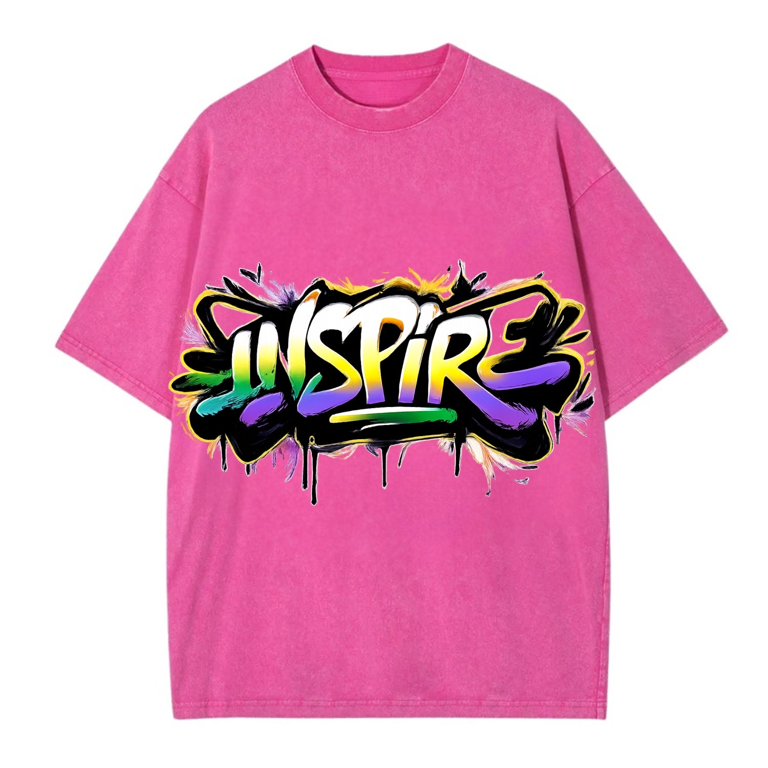 Bold typography design - "INSPIRE" - motivating others, being the spark - Vintage T-shirt - Dusty Rose(Rose)