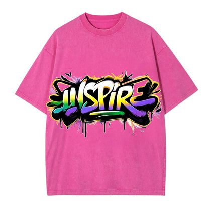 Bold typography design - "INSPIRE" - motivating others, being the spark - Vintage T-shirt - Dusty Rose(Rose)