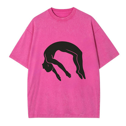 Gymnast doing a backflip - Vintage T-shirt - Dusty Rose(Rose)