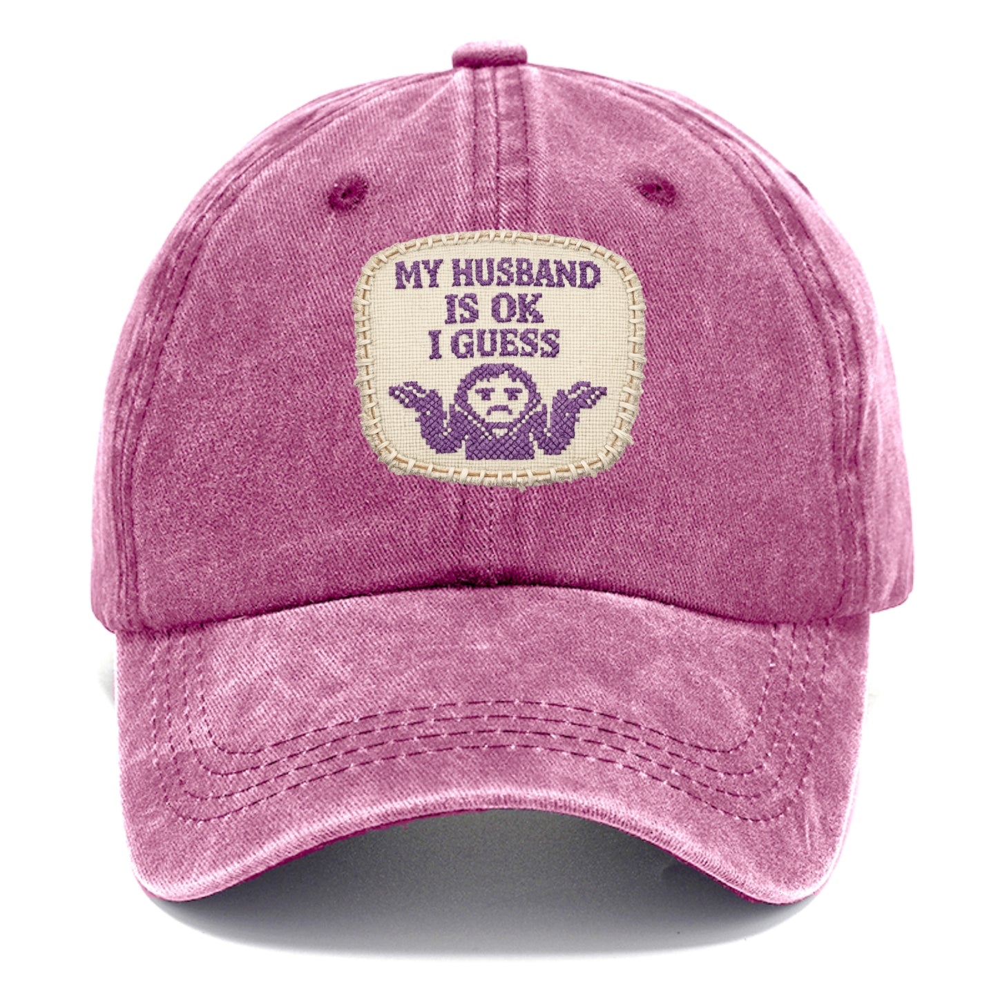 MY HUSBAND IS OK I GUESS - purple ok shrug - purple - mediocre husband - Classic Cap - Dusty Rose(Rose)