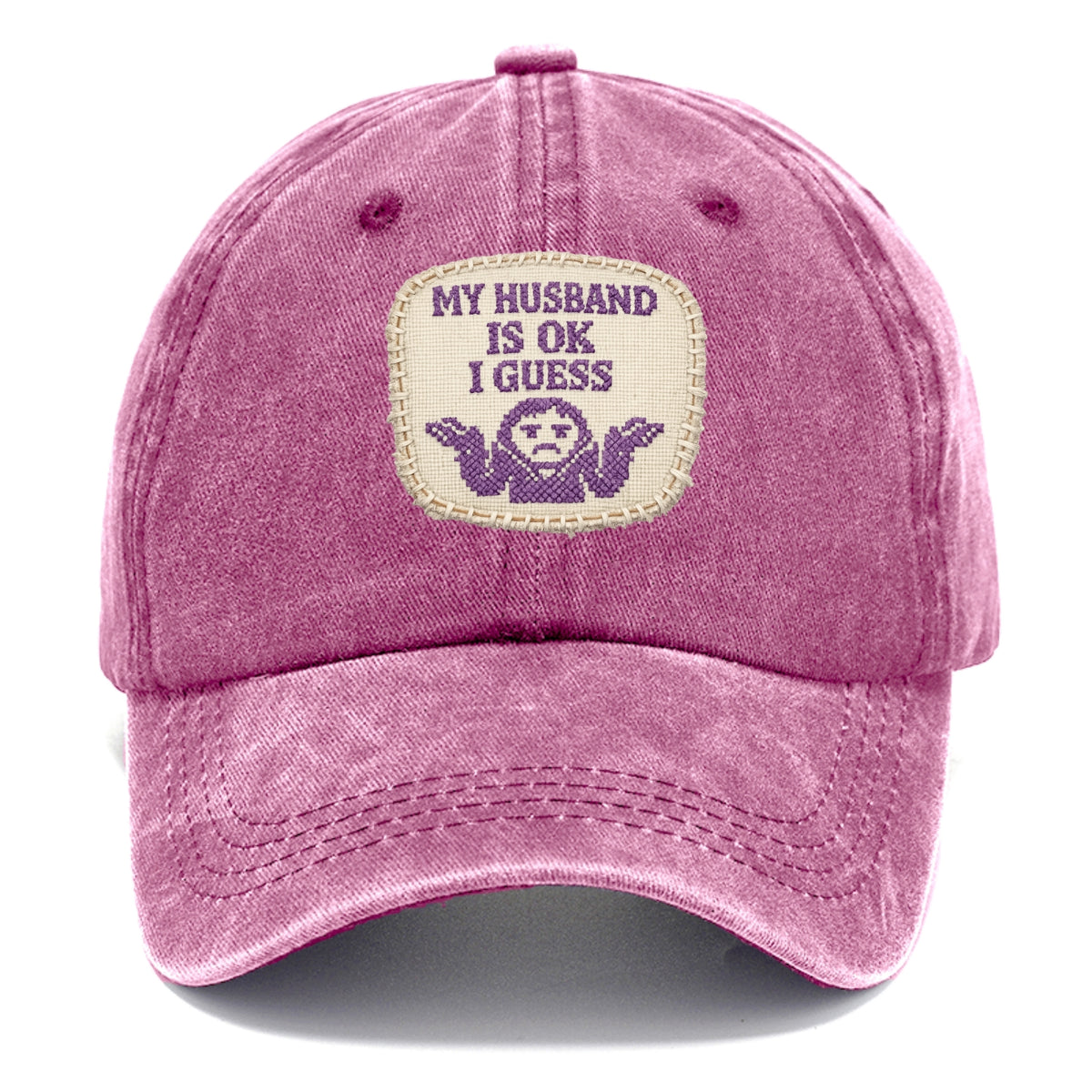 MY HUSBAND IS OK I GUESS - purple ok shrug - purple - mediocre husband - Classic Cap - Dusty Rose(Rose)