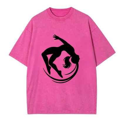 Gymnast mid-backflip rotation - Vintage T-shirt - Dusty Rose(Rose)