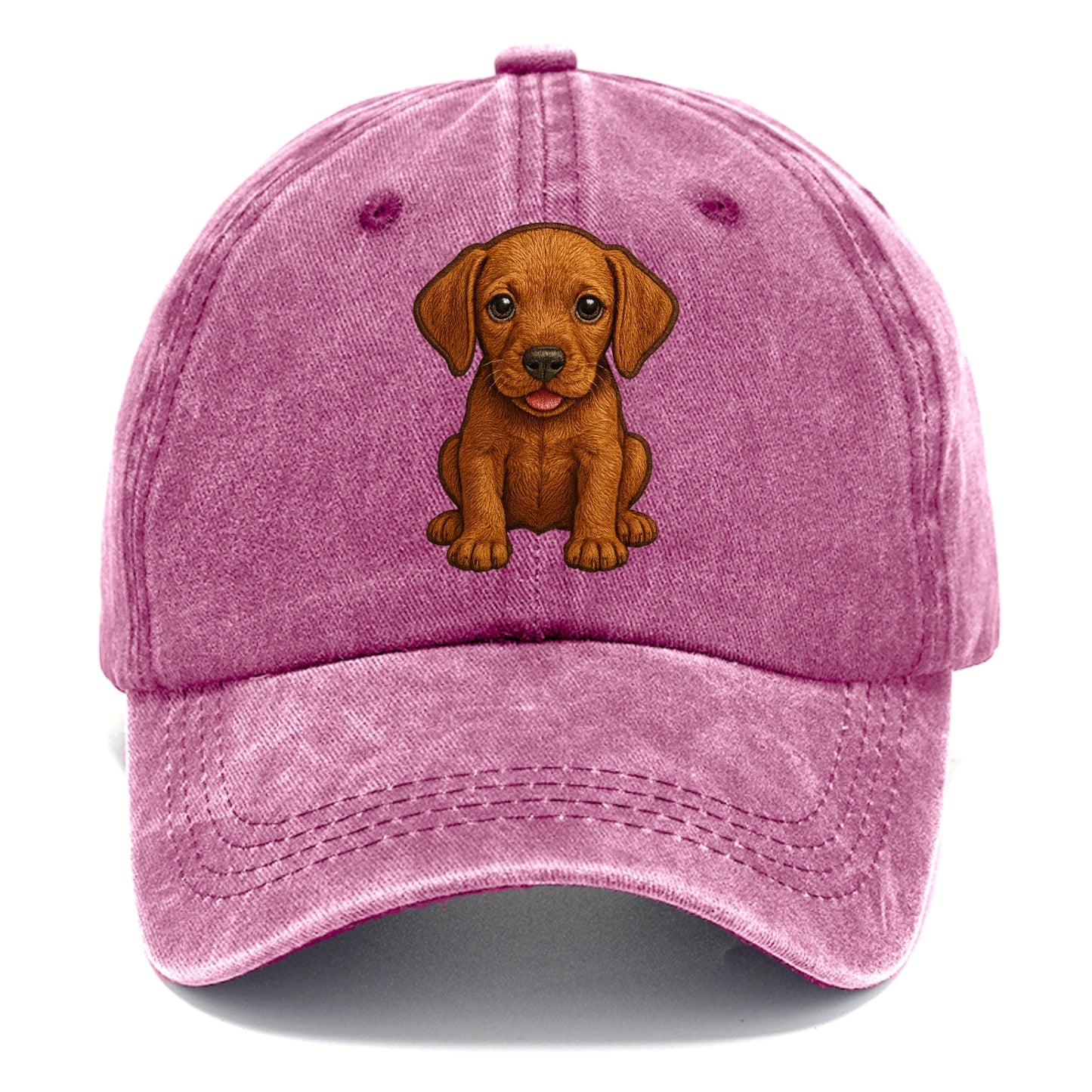 Baby Vizsla Puppy - golden rust coat, soulful eyes, athletic build, front-facing, - Classic Cap - Dusty Rose(Rose)
