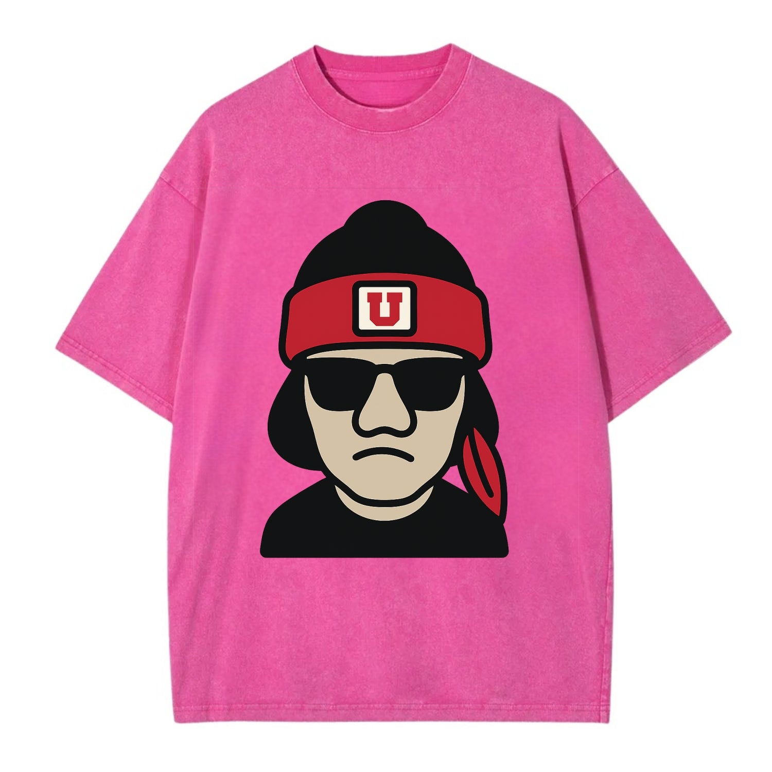 Salt Lake Ute wearing Utah beanie with U patch - Vintage T-shirt - Dusty Rose(Rose)
