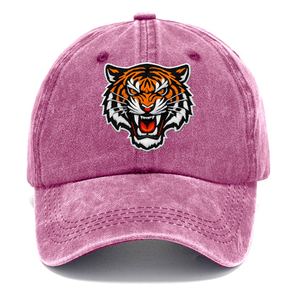 TIGER STRIPES FACE - fierce tiger face in orange, black and white , predator power - Classic Cap - Dusty Rose(Rose)