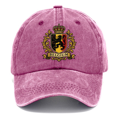 Belgium Lion Emblem (black Lion Rampant, Black/yellow/red Shield) Classic Cap - Dusty Rose(Rose)