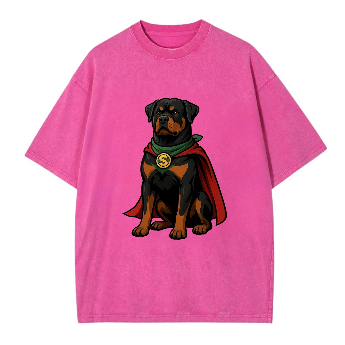 Rottweiler Strong Hero  - Vintage T-shirt - Dusty Rose(Rose)