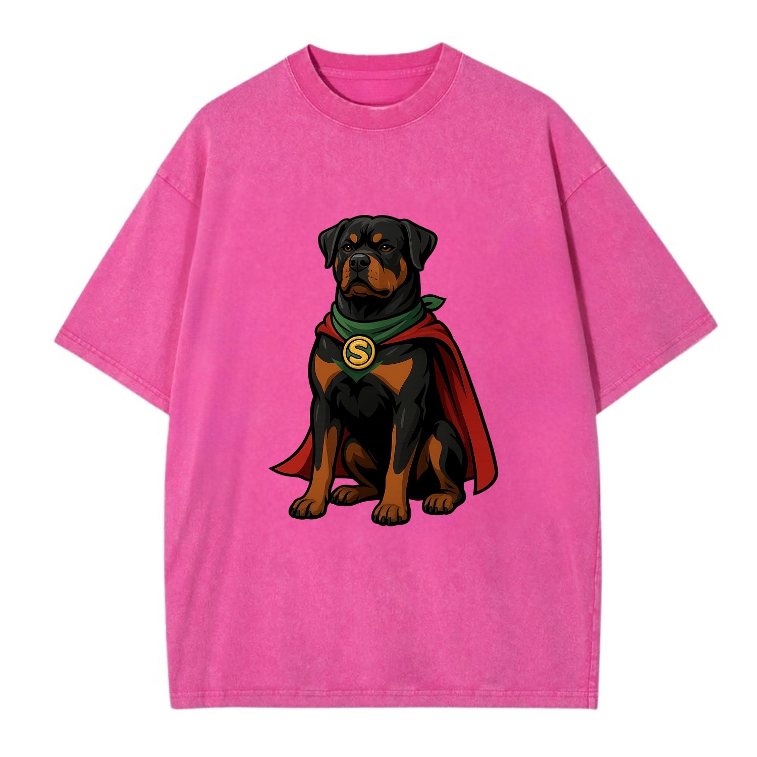 Rottweiler Strong Hero  - Vintage T-shirt - Dusty Rose(Rose)