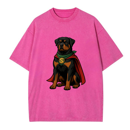 Rottweiler Strong Hero  - Vintage T-shirt - Dusty Rose(Rose)