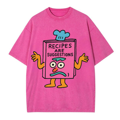 RECIPES ARE SUGGESTIONS | Cookbook shrugging - Vintage T-shirt - Dusty Rose(Rose)