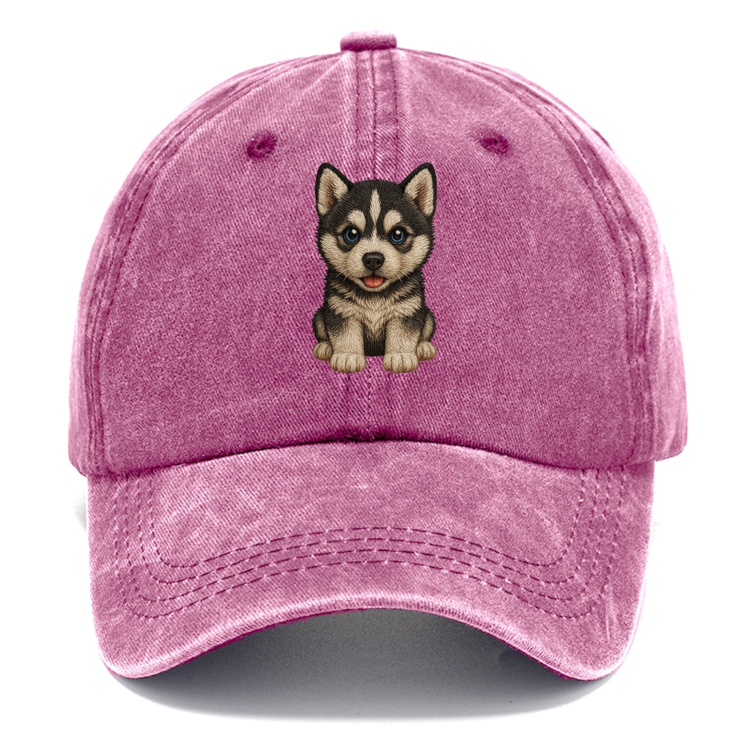 Baby Siberian Husky Puppy - blue or bi-colored eyes, fluffy coat, wolf-like, - Classic Cap - Dusty Rose(Rose)