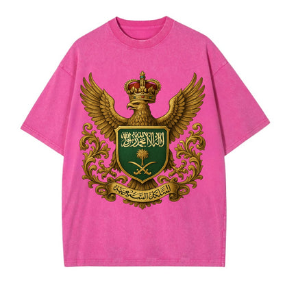 Saudi Arabia Heritage Badge  - Vintage T-shirt - Dusty Rose(Rose)