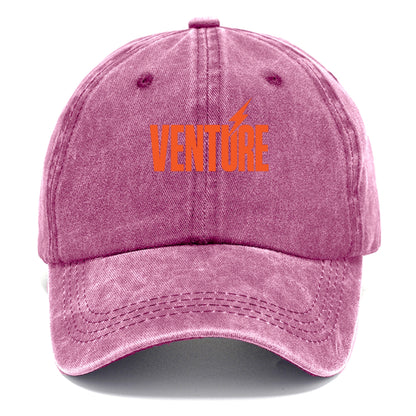 Bold typography design - "VENTURE" - taking risks, bold exploration - Classic Cap - Dusty Rose(Rose)