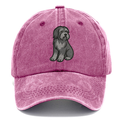 Bearded Collie - Gray shaggy coat embroidered pose - Classic Cap - Dusty Rose(Rose)