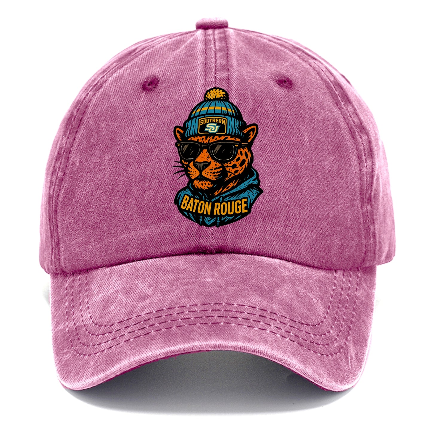 Baton Rouge Jaguar wearing Southern beanie with SU patch - Classic Cap - Dusty Rose(Rose)