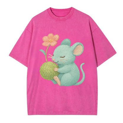 Mint Mouse - Vintage T-shirt - Dusty Rose(Rose)