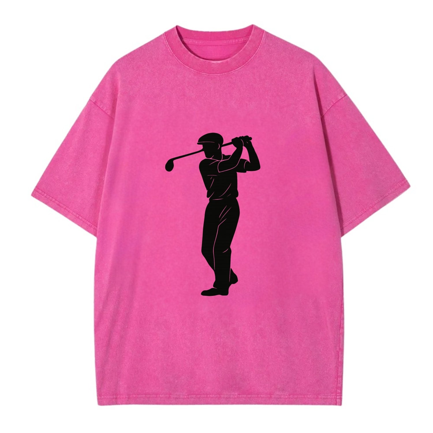 Golfer mid-swing with driver - Vintage T-shirt - Dusty Rose(Rose)