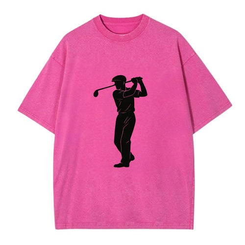 Golfer mid-swing with driver - Vintage T-shirt