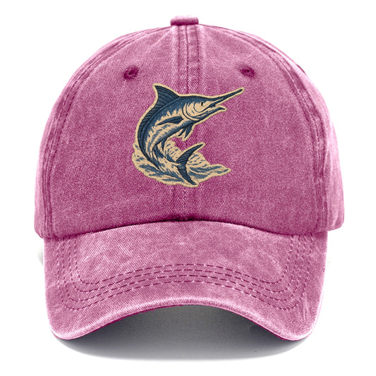 SWORDFISH MARLIN - leaping marlin in blue and silver , sport fishing - Classic Cap - Dusty Rose(Rose)
