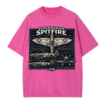 Spitfire Blueprint - Vintage T-shirt - Dusty Rose(Rose)