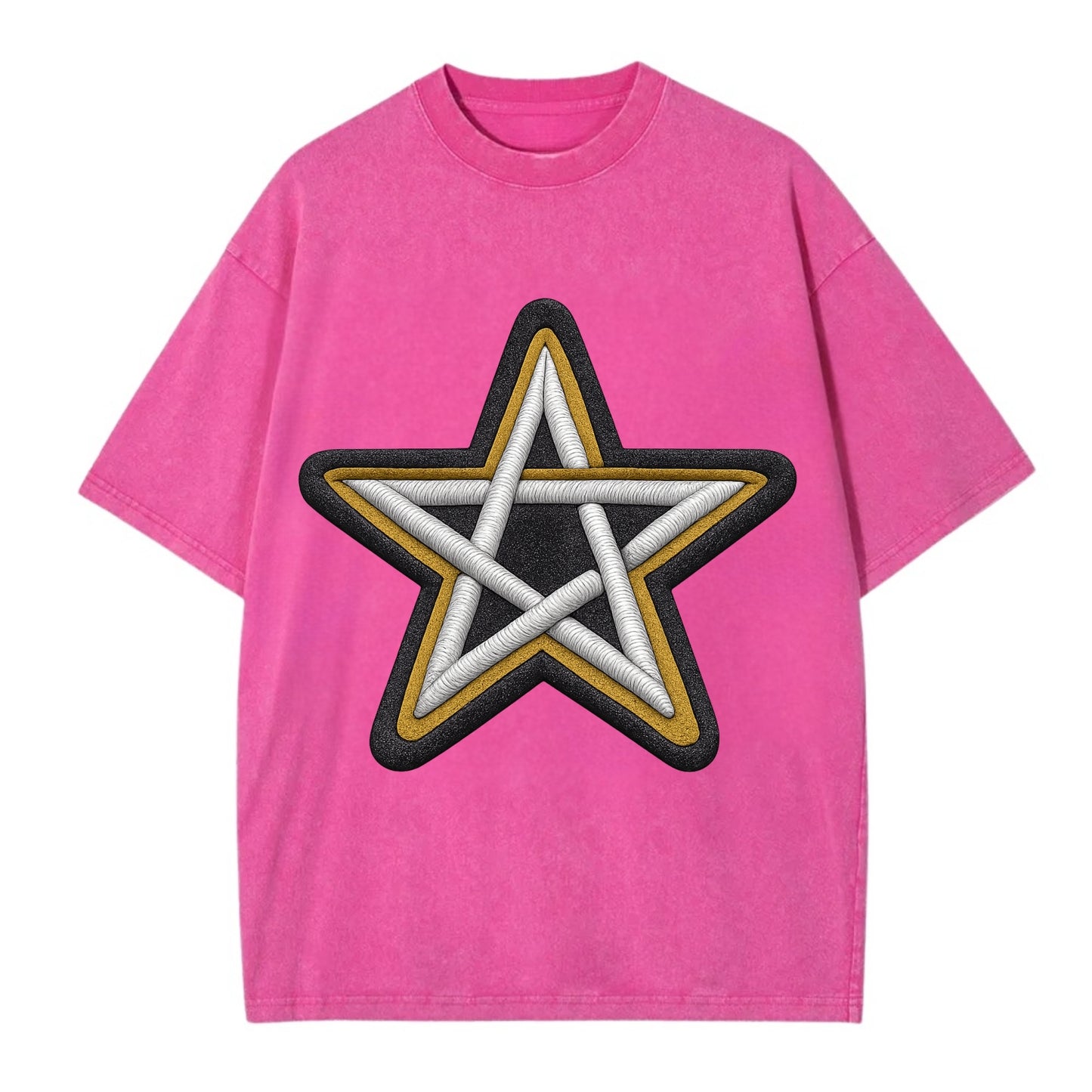 PENTAGRAM STAR - five point star in silver , protection - Vintage T-shirt - Dusty Rose(Rose)
