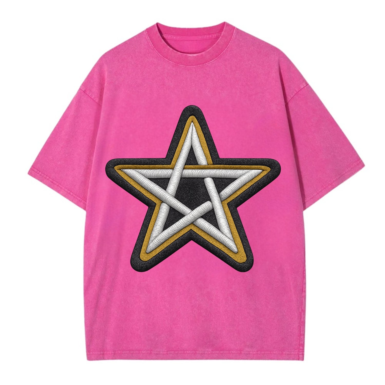 PENTAGRAM STAR - five point star in silver , protection - Vintage T-shirt - Dusty Rose(Rose)