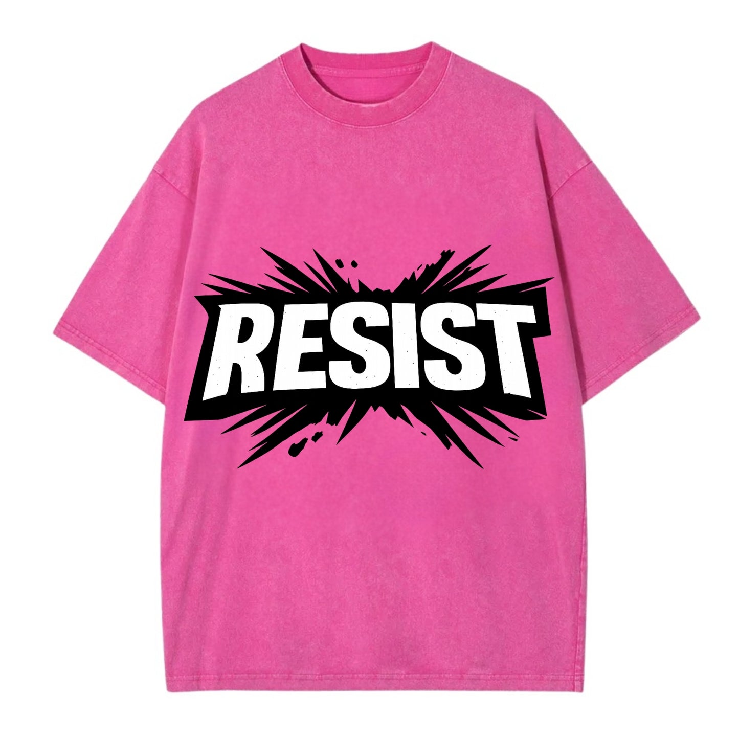 Bold typography design - "RESIST" - fighting back, standing against - Vintage T-shirt - Dusty Rose(Rose)