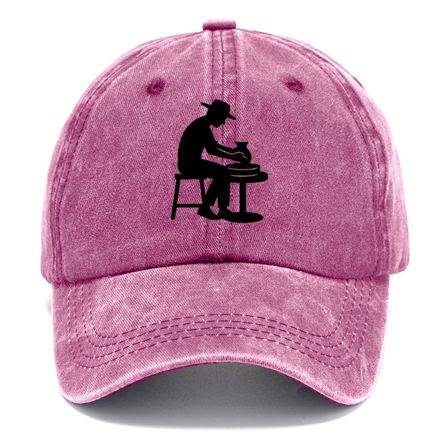 Potter shaping clay on wheel - Classic Cap - Dusty Rose(Rose)