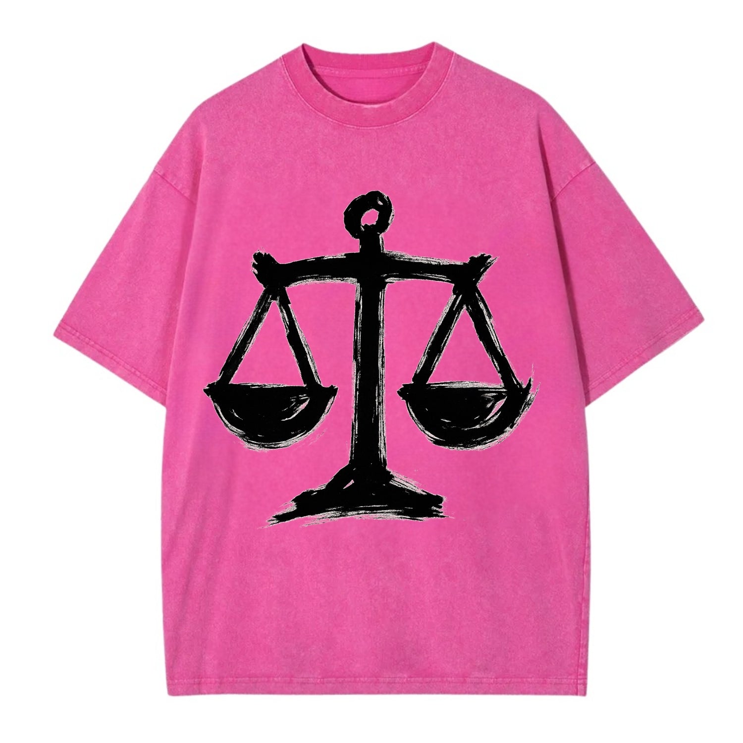 Scales of justice - equality and fairness bold ink style - Vintage T-shirt - Dusty Rose(Rose)